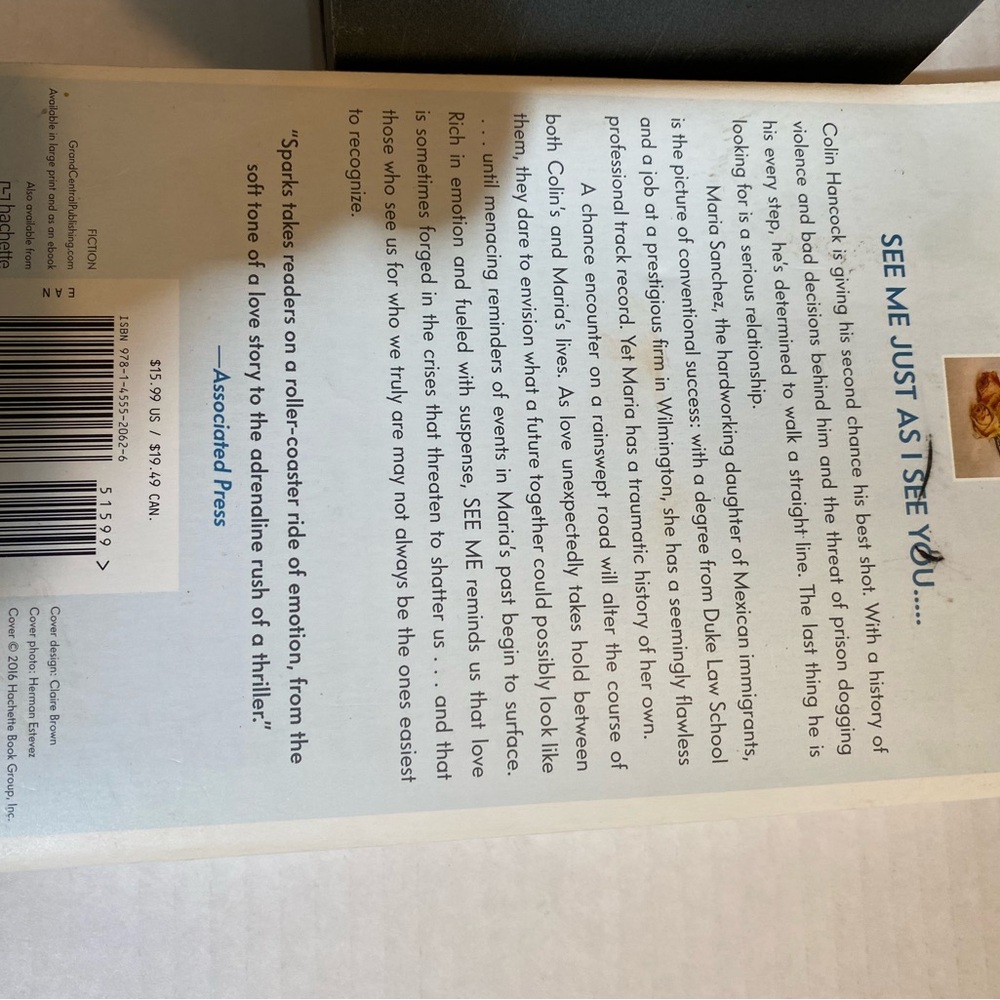 See Me by Nicholas Sparks (2016, Trade Paperback) Read Once - Picture 2 of 9